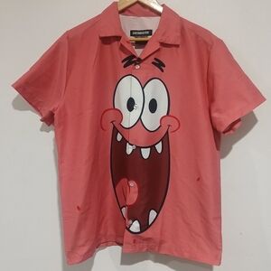 Suitmeister SpongeBob SquarePants Patrick Short Sleeve Button Dow Shirt Size: S